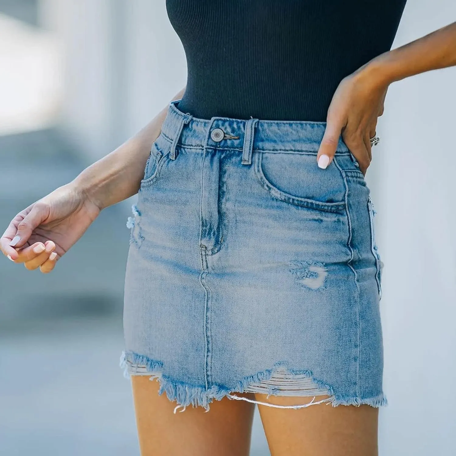 Women Skirts Denim Skirts for Women Midi Sexy Ruched Cowgirl Slit Plain Skirts 2025 Fashion Y2K