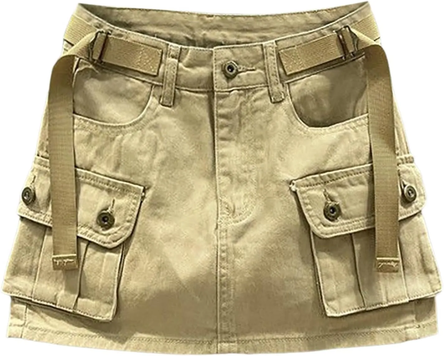 Women Soild Mini Cargo Skirt Low Waist Short Denim Jean Skirt 3 Piece Suit Women Office