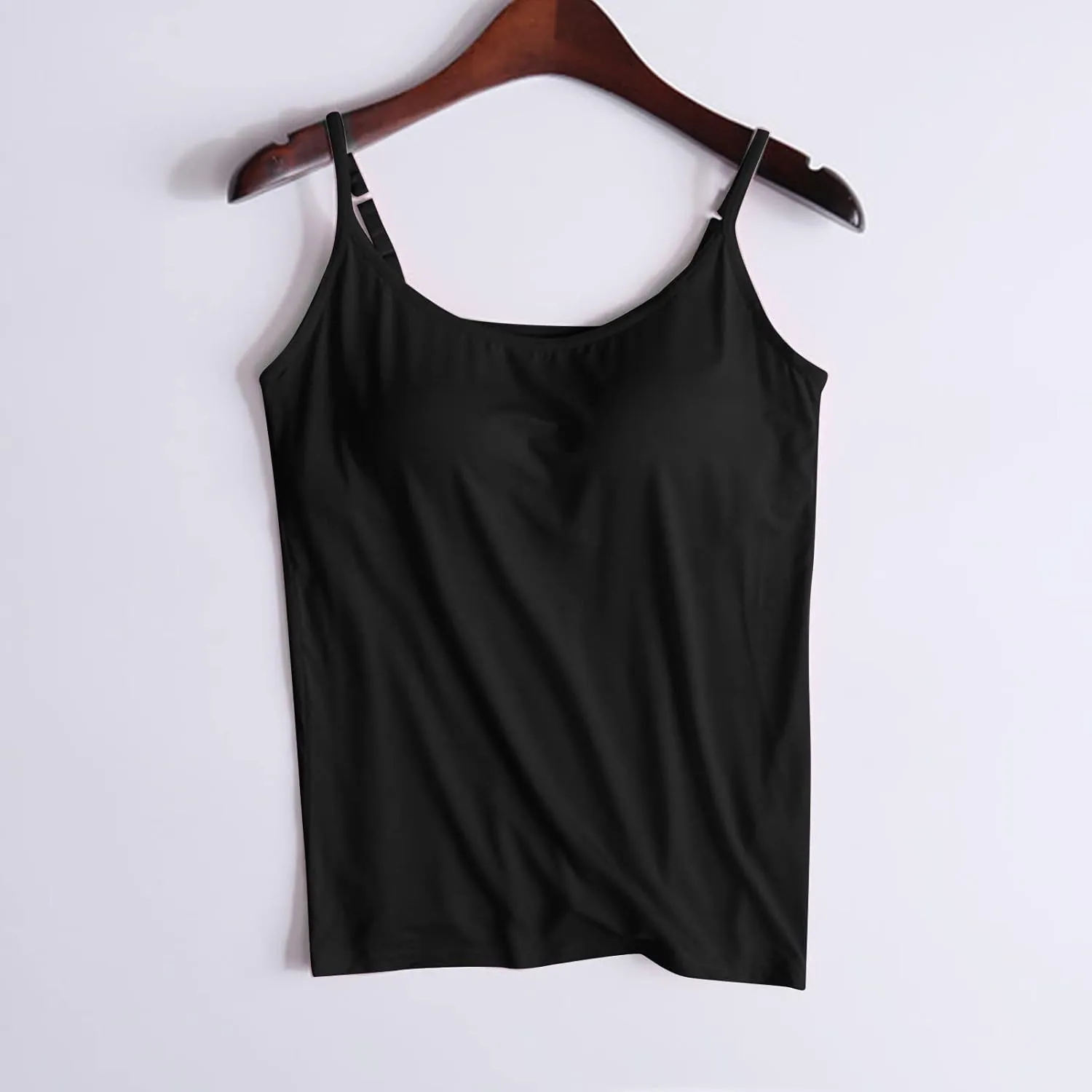 Women Tank Tops with Bra Shelf Bra Camisoles for Women Adjustable Spaghetti Strap Tank Top Summer Sleeveless Top