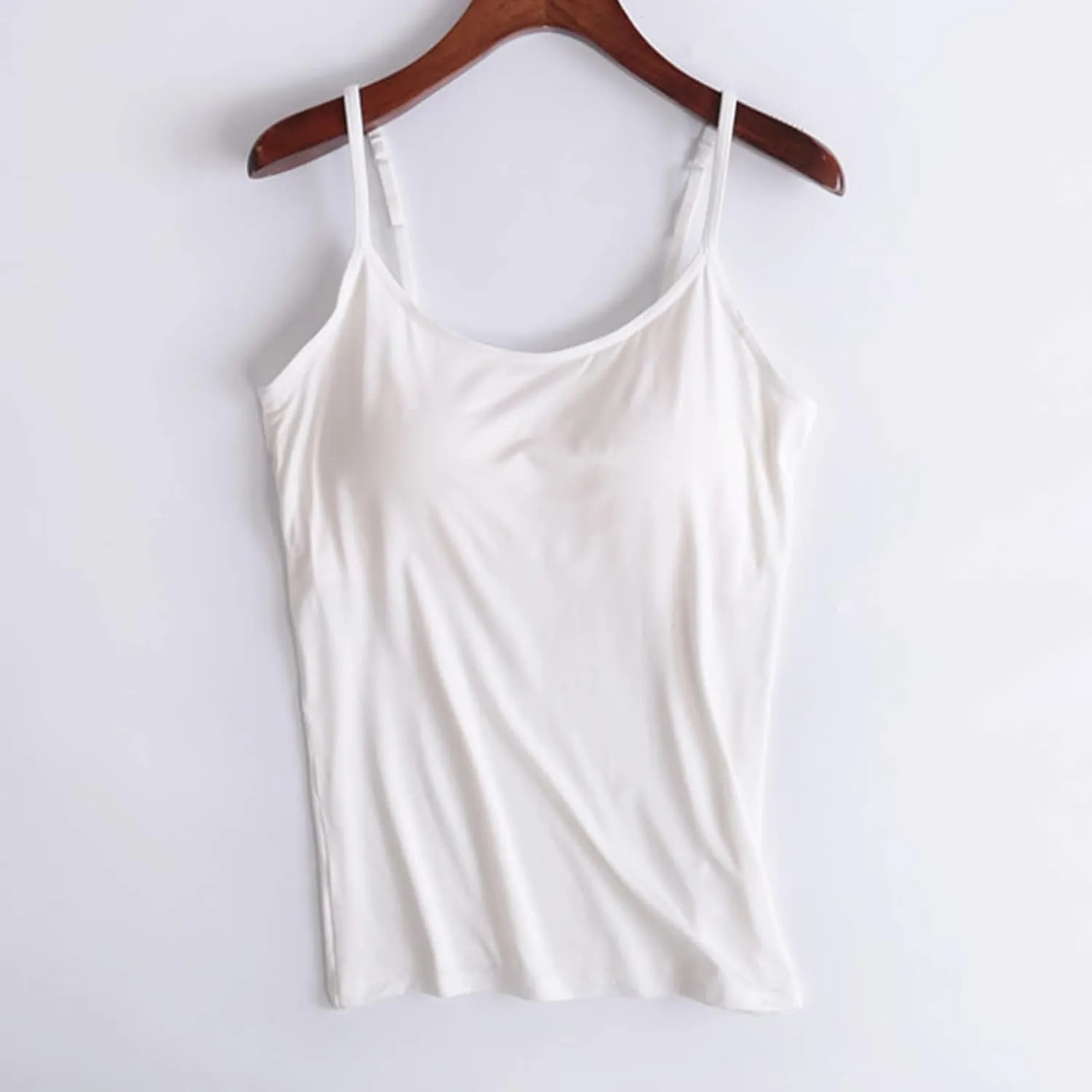 Women Tank Tops with Bra Shelf Bra Camisoles for Women Adjustable Spaghetti Strap Tank Top Summer Sleeveless Top