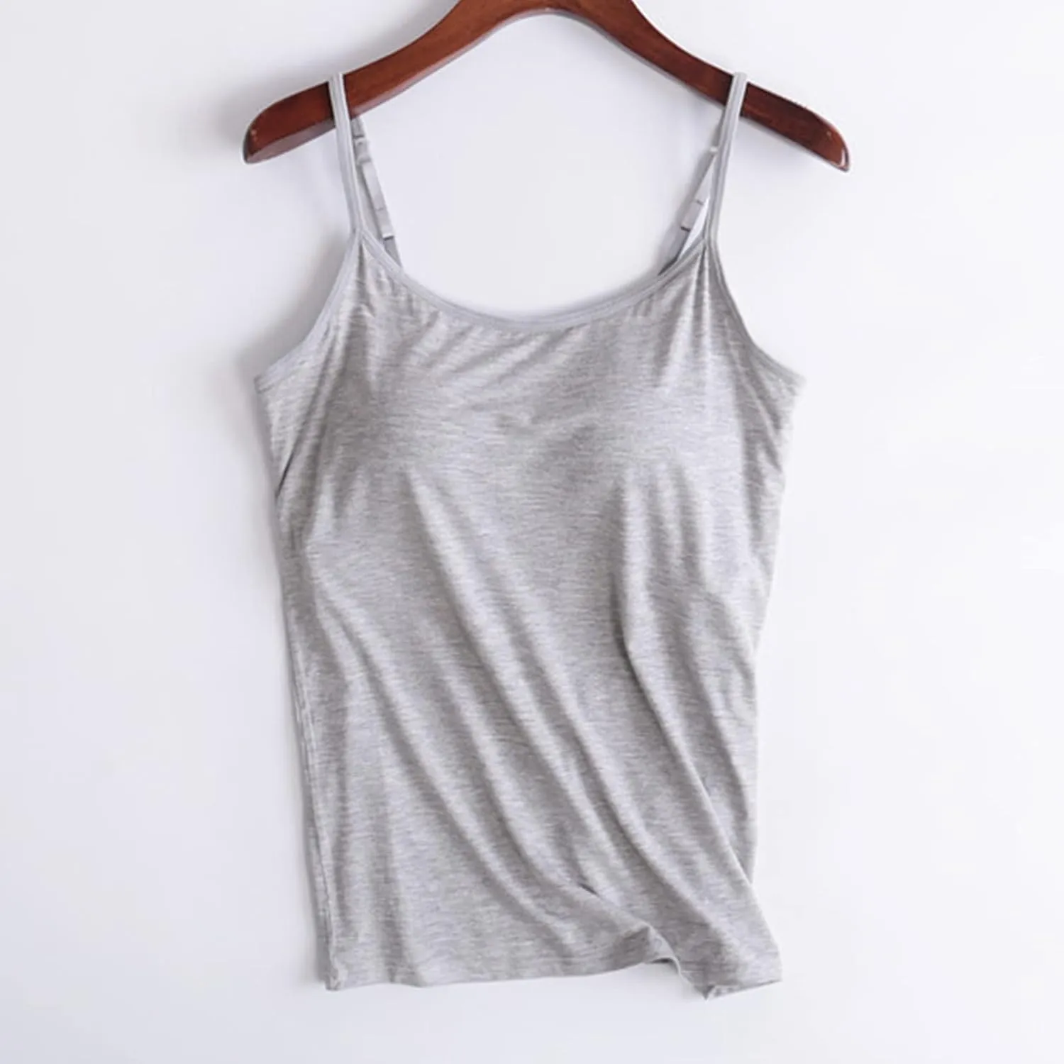 Women Tank Tops with Bra Shelf Bra Camisoles for Women Adjustable Spaghetti Strap Tank Top Summer Sleeveless Top