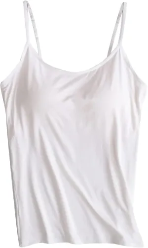 Women Tank Tops with Bra Shelf Bra Camisoles for Women Adjustable Spaghetti Strap Tank Top Summer Sleeveless Top