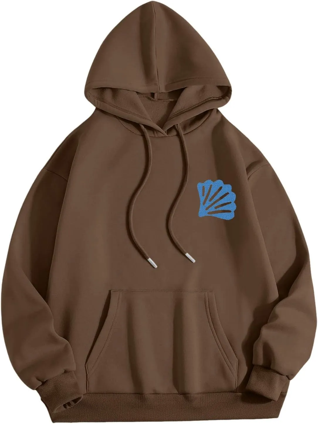 Women Y2k Graphic Hoodies Cute Preppy Embroidery Hibiscus Hoodie Flower Pullover Oversized Sweatshirts Teen Clothes