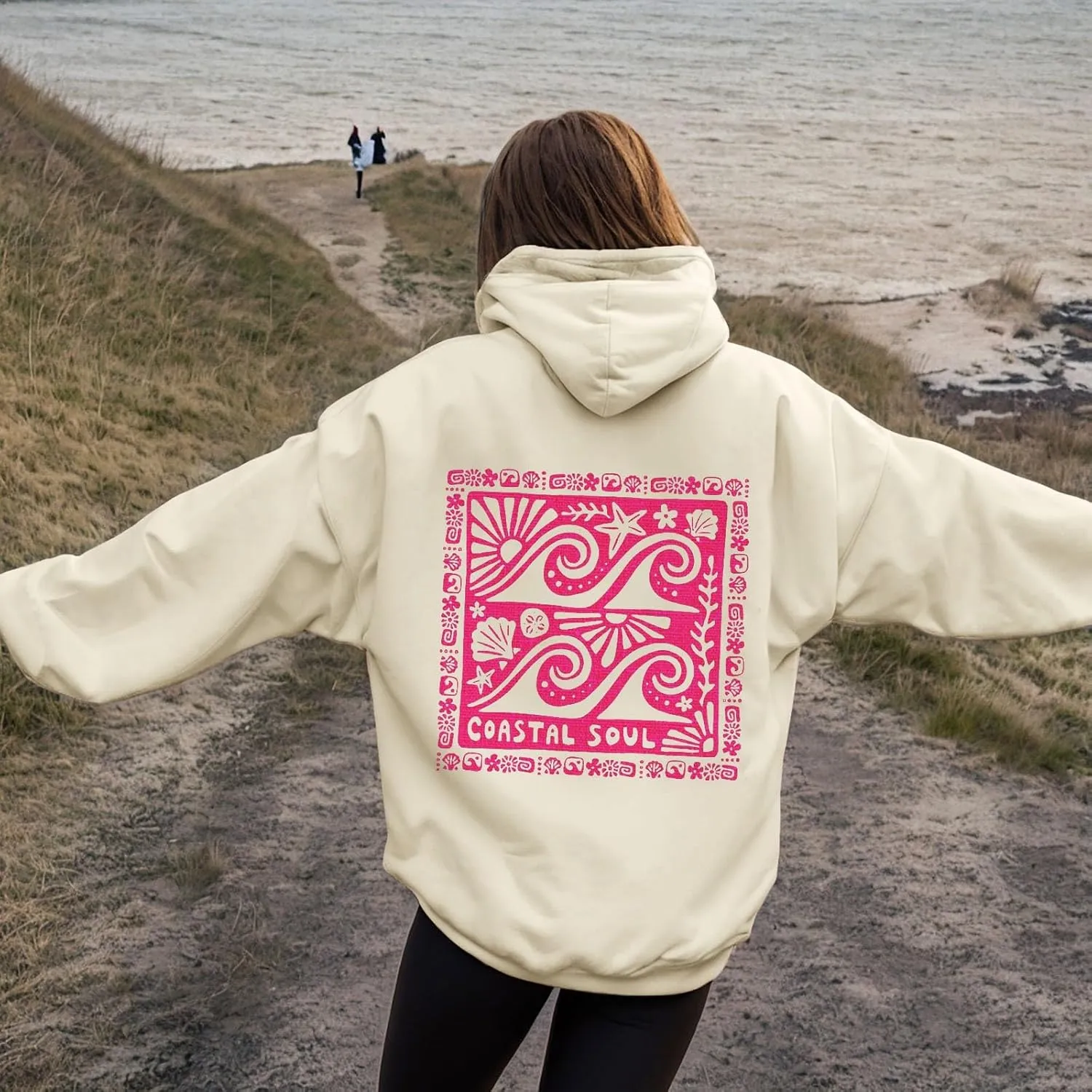 Women Y2k Graphic Hoodies Cute Preppy Embroidery Hibiscus Hoodie Flower Pullover Oversized Sweatshirts Teen Clothes
