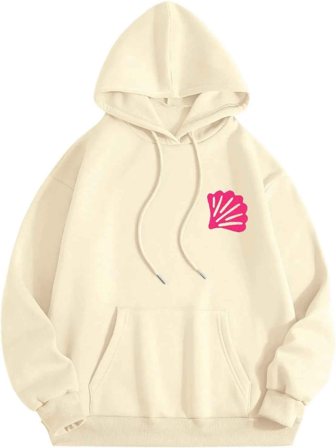 Women Y2k Graphic Hoodies Cute Preppy Embroidery Hibiscus Hoodie Flower Pullover Oversized Sweatshirts Teen Clothes
