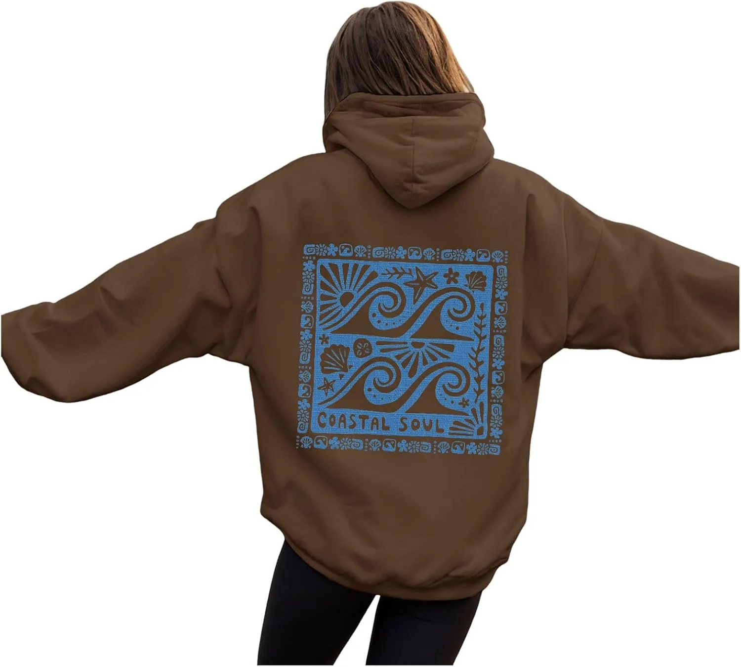 Women Y2k Graphic Hoodies Cute Preppy Embroidery Hibiscus Hoodie Flower Pullover Oversized Sweatshirts Teen Clothes
