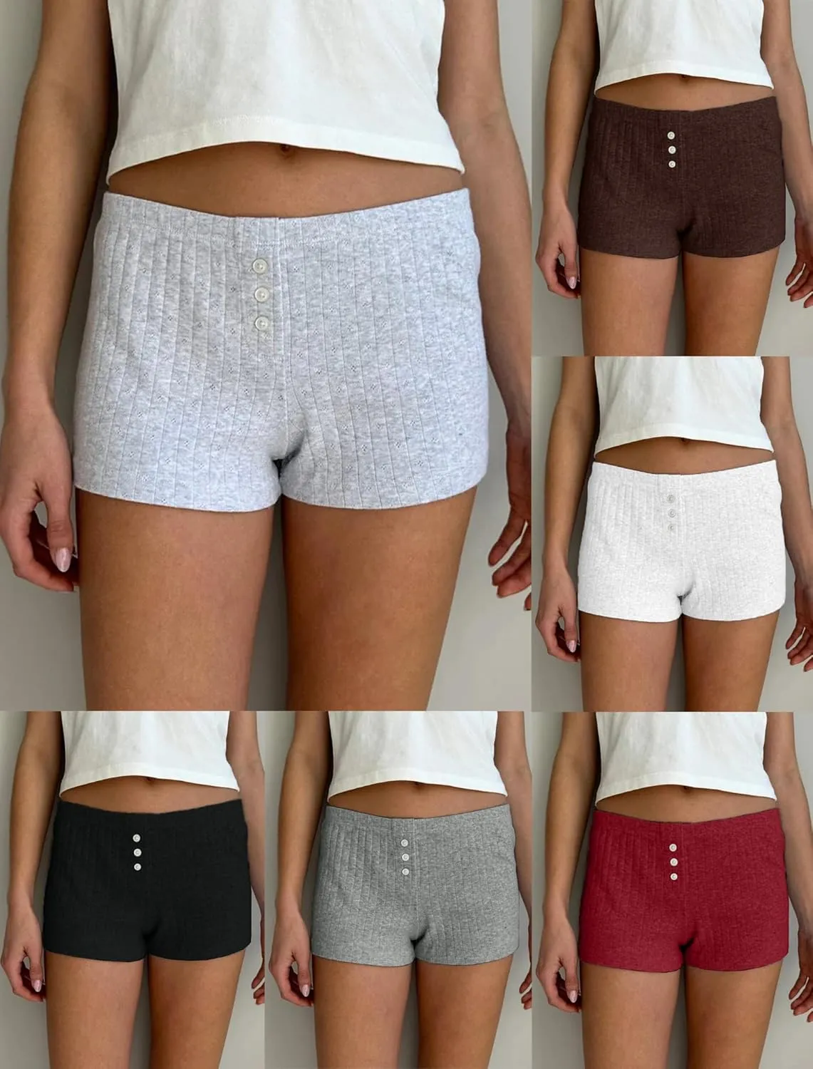 Women Y2k Pajama Shorts Low Rise Striped Micro Shorts Cute Lounge Boxer Shorts Comfy Pj Shorts Sleep Shorts