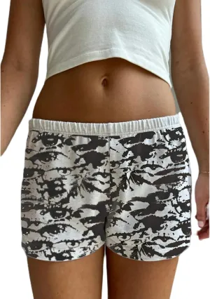 Women Y2k Pajama Shorts Low Rise Striped Micro Shorts Cute Lounge Boxer Shorts Comfy Pj Shorts Sleep Shorts