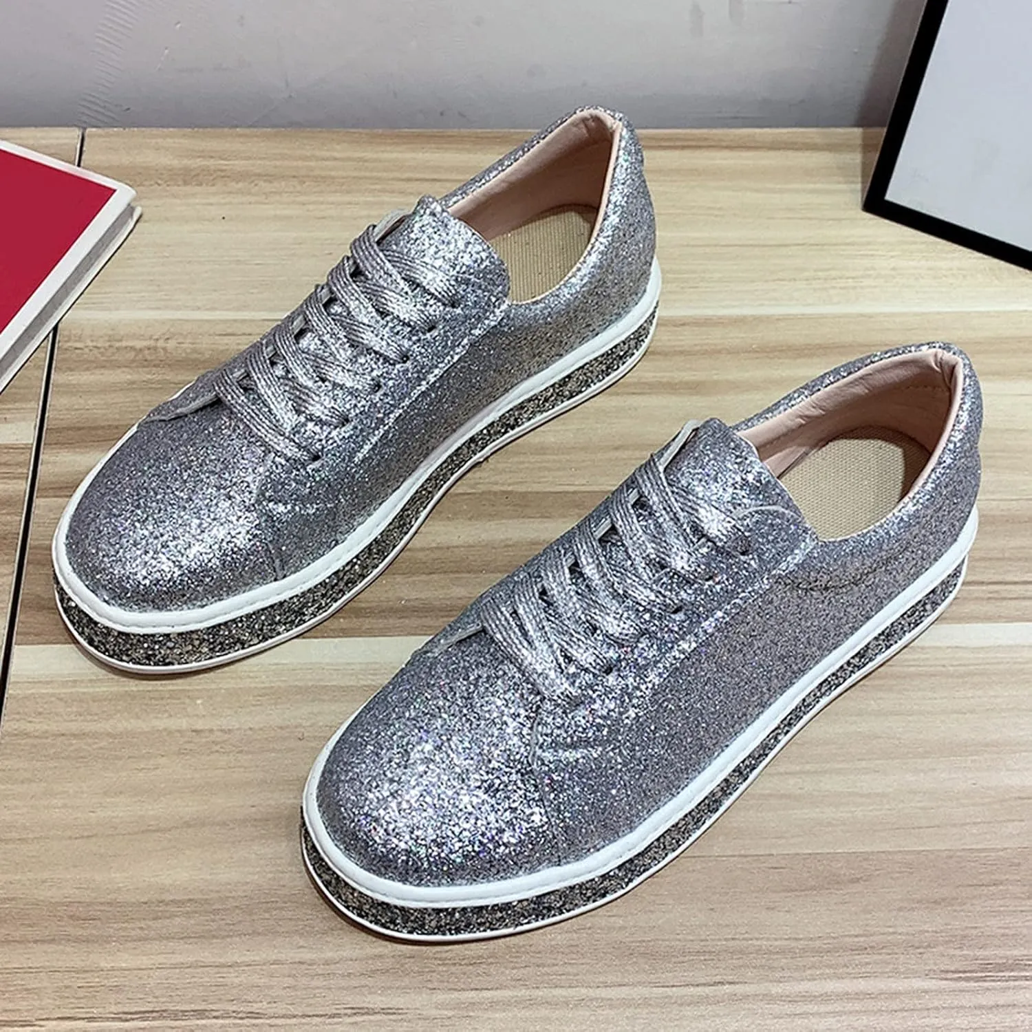 Womens All Black Platform Sneakers Walking Shoes Women Comfort Travel Sneakers Slip Ons for Women Black and Pink Womens Fashion Sneakers Size 10.5 Zapatos para Mujeres