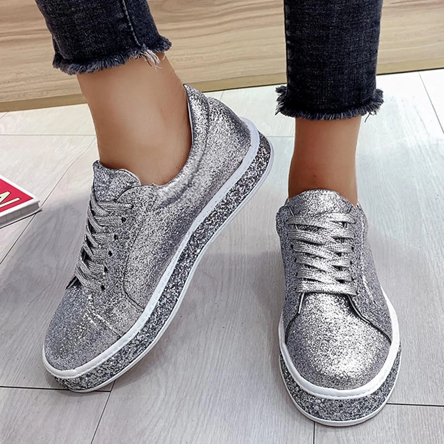 Womens All Black Platform Sneakers Walking Shoes Women Comfort Travel Sneakers Slip Ons for Women Black and Pink Womens Fashion Sneakers Size 10.5 Zapatos para Mujeres