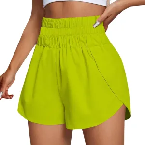 Womens Athletic Shorts High Waisted Running Shorts Gym Elastic Workout Shorts Casual Comfy Sport Shorts 2025