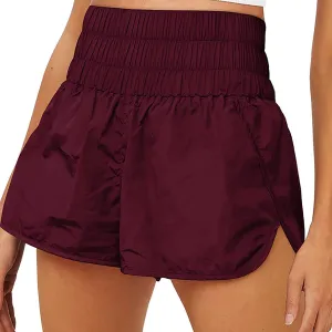 Women's Athletic Shorts High Waisted Running Shorts Pocket Sporty Shorts Elastic Workout Shorts