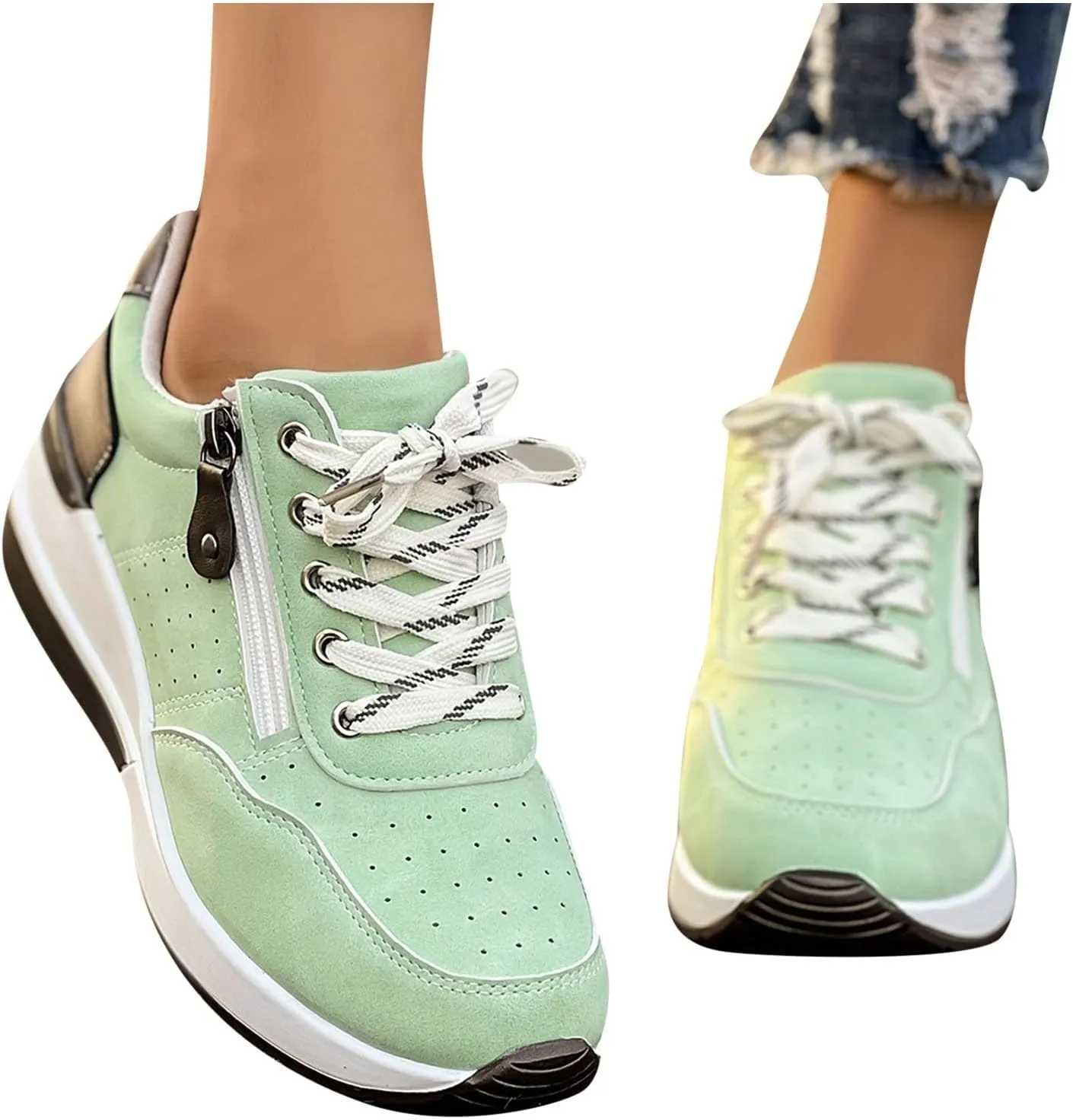 Women's Breathable Elastic Fly Woven Mesh Shoes Mesh Lightweight Sneaker for Work Outdoor Casual Fitness Shoe