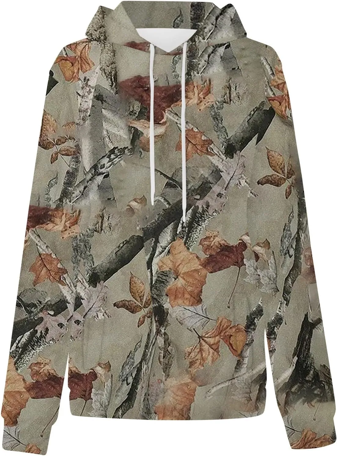 Womens Camo Hoodies Light Camo Hoodie Maple Oversized Hooded Sweatshirt Fleece Pullover Sweatshirts Long Sleeve with Pocket