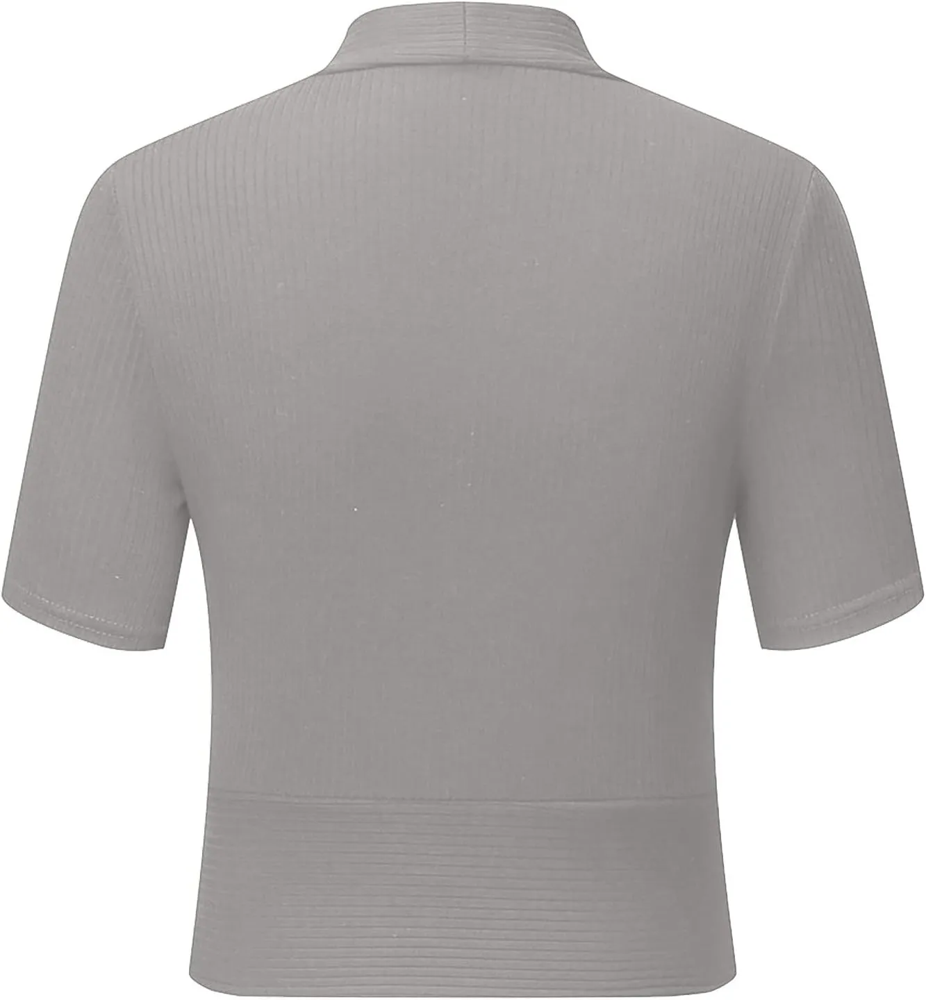 Womens Cross Wrap Tops Summer Deep V Neck T Shirts Casual Sexy Knit Short Sleeve Blouses Slim Fit Ruched Shirts Tops