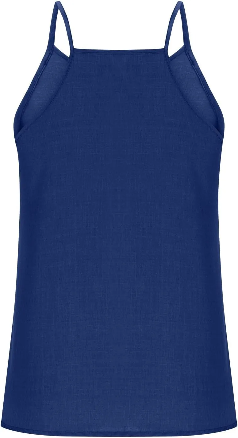 Womens Deep V Neck Wrap Spaghetti Strap Tank Tops Summer Boho Sleeveless Dressy Casual Ladies Shirts Blouses 2025