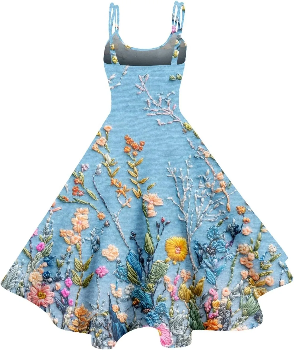 Womens Dresses Casual Boho Floral Wide Leg Short Spaghetti Strap Smocked Jumpsuit