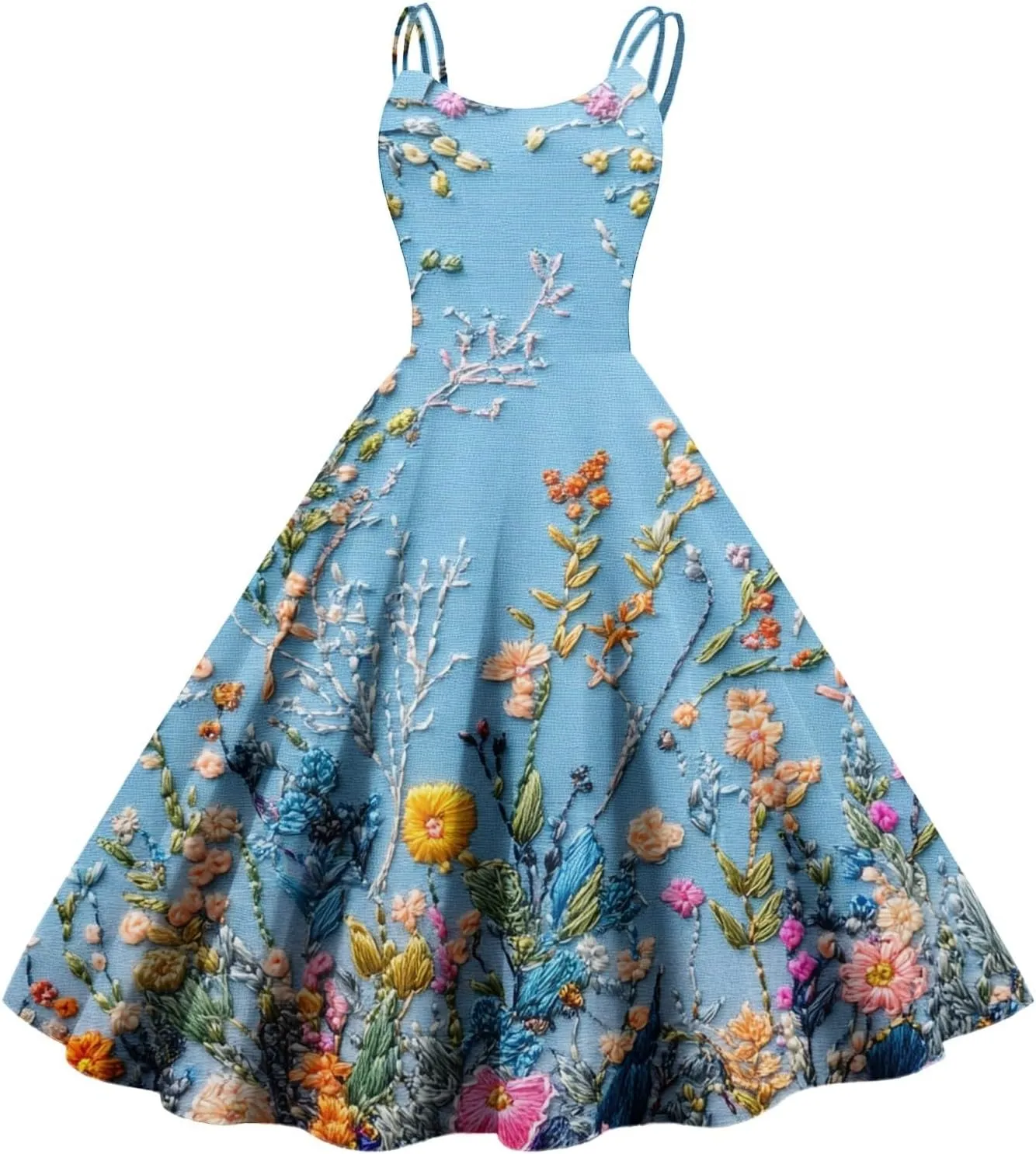 Womens Dresses Casual Boho Floral Wide Leg Short Spaghetti Strap Smocked Jumpsuit