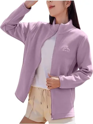Womens Fall Jacket 2024 Oversized Casual Cardigan Tops Zip up Long Sleeve Thermal Winter Coats Outerdoor