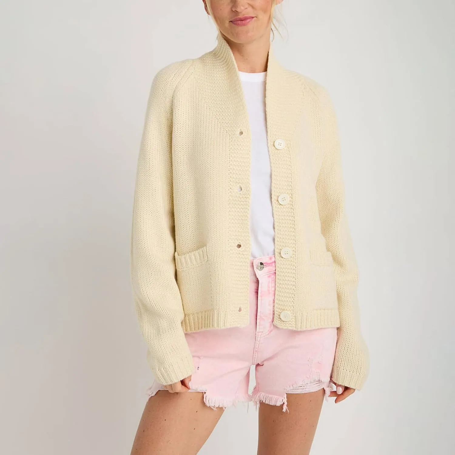 Women's Lobster Knit Sweater Cardigan Long Sleeve Shawl Collar Open Front Vintage Lightweight Knitwear Tops