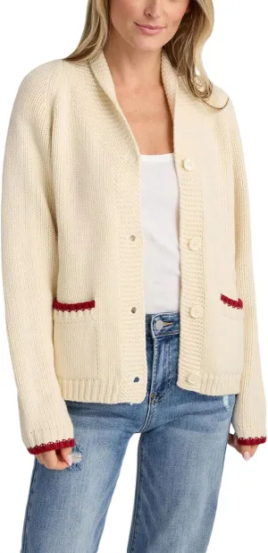 Women's Lobster Knit Sweater Cardigan Long Sleeve Shawl Collar Open Front Vintage Lightweight Knitwear Tops