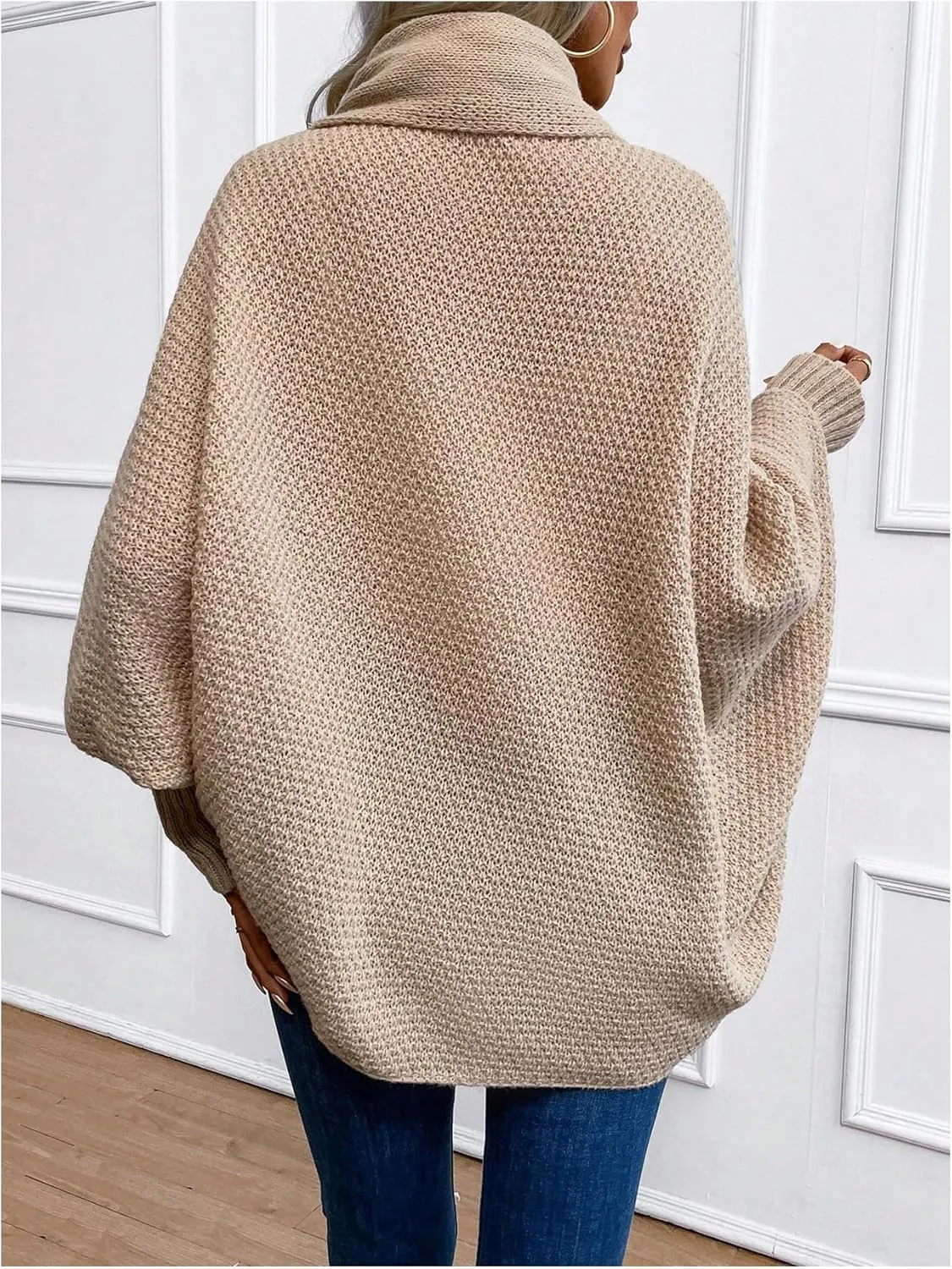 Women's Open Front Cardigan Long Sleeve Knitwear Shawl Collar Long Cardigan