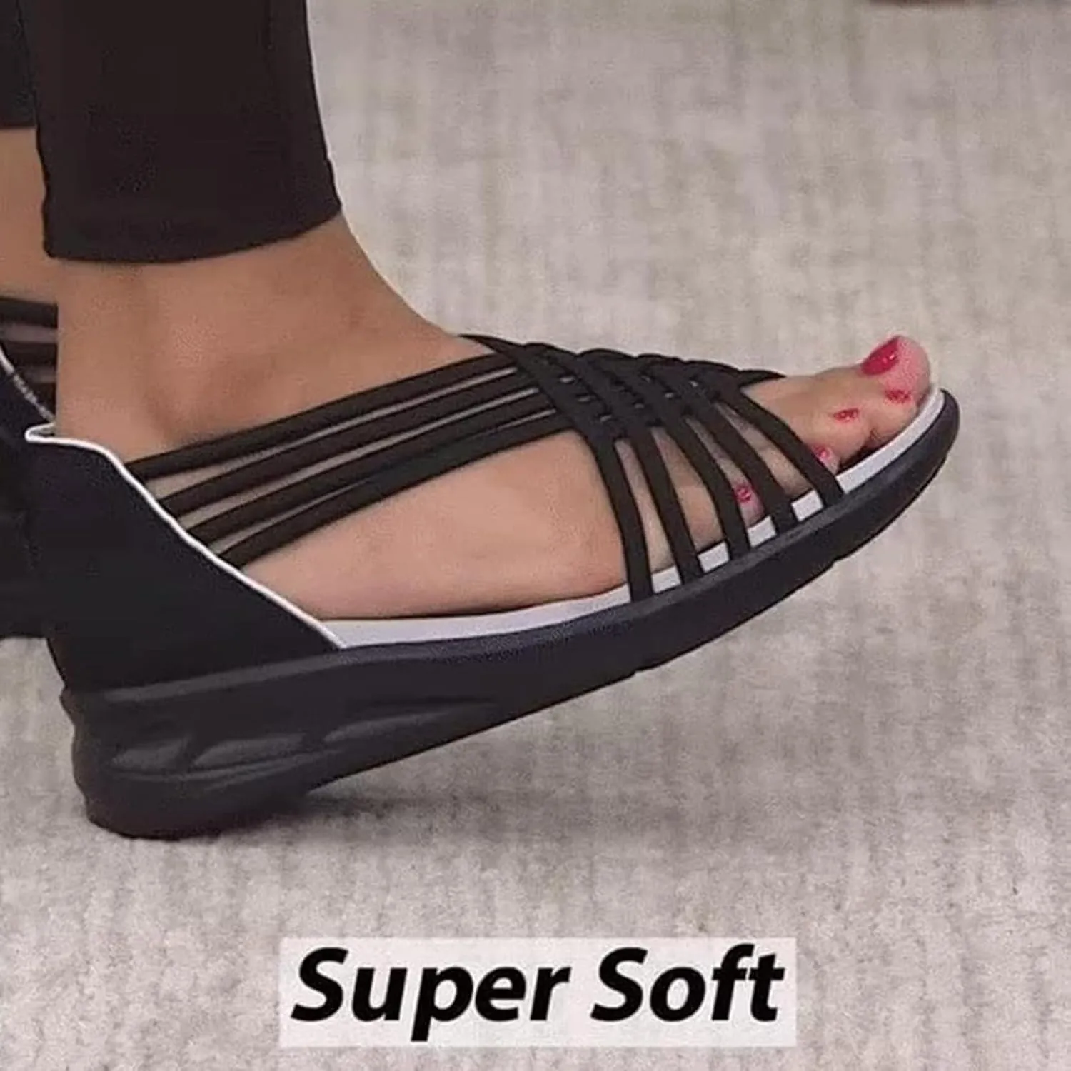 Womens Orthopedic Sandals Summer Arch Support Lightweight Stretch Wedge Heel Cross Straps Slip On Comfy Soft Dressy Outdoor Casual