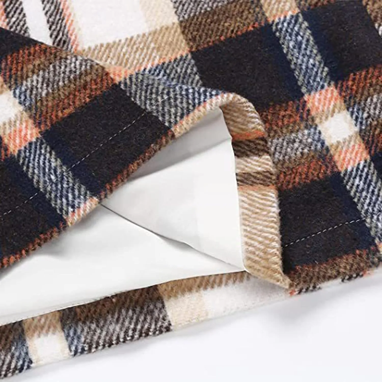 Womens Plaid Skirts Fall Winter Wool Bodycon Pencil Skirts Casual Tweed Trendy A Line Mini Skirts