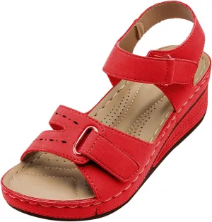 Women's Platform Wedge Sandals Sparkly Sandals Open Toe Wedge for Women Summer Women's Ankle Strap Low Summer Arch Support