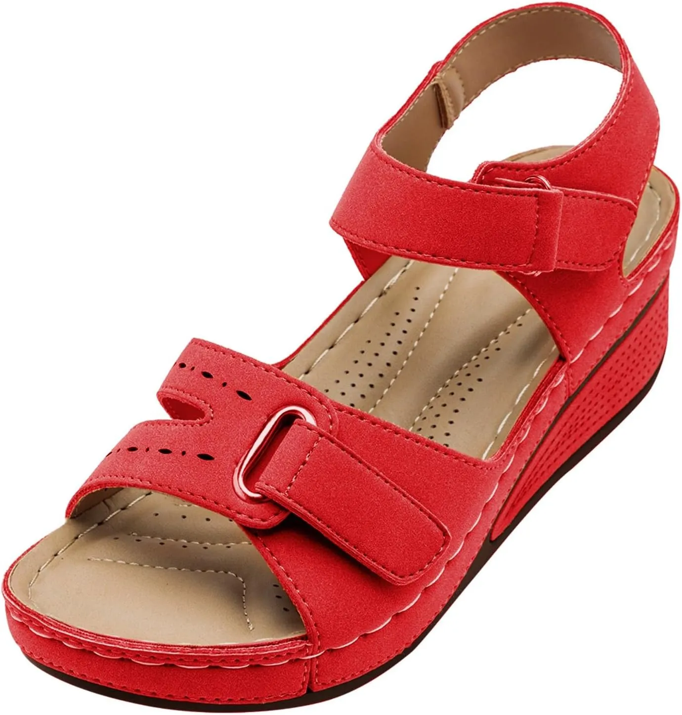 Women's Platform Wedge Sandals Sparkly Sandals Open Toe Wedge for Women Summer Women's Ankle Strap Low Summer Arch Support