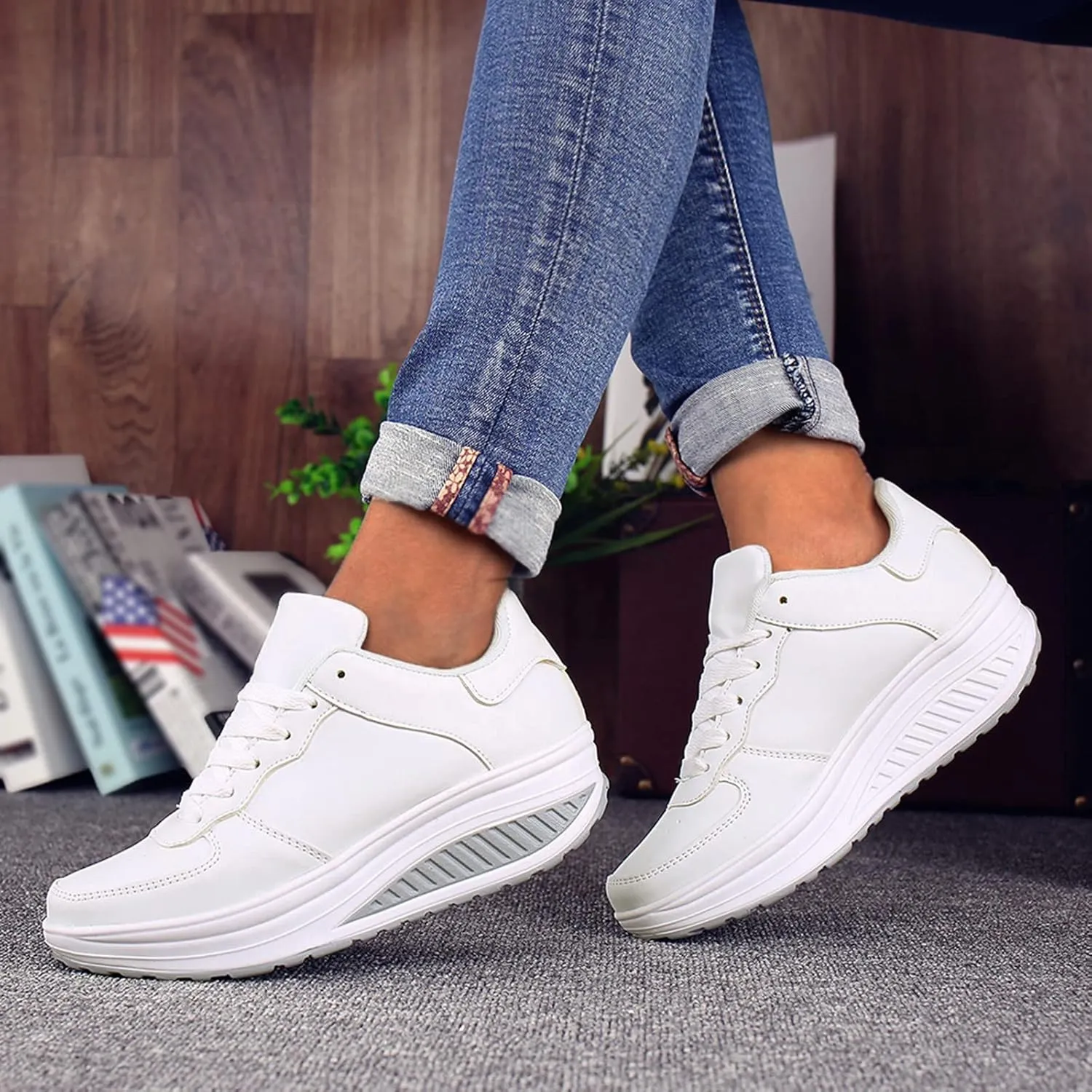 Women's Sneakers Size 10 1/2 Zapatos OrtopDicos De Mujeres Women's Tennis Shoes Size 9 Walking Women's High Top Wedge Fashion Sneakers Hidden Heel Tenis para Caminar Y Correr De Mujer Comodos