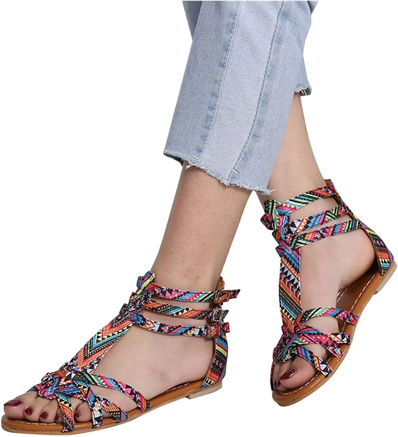 Womens Strap Shoes Sandals Ethnic Women's Casual Sandal Bottoms to Shoes