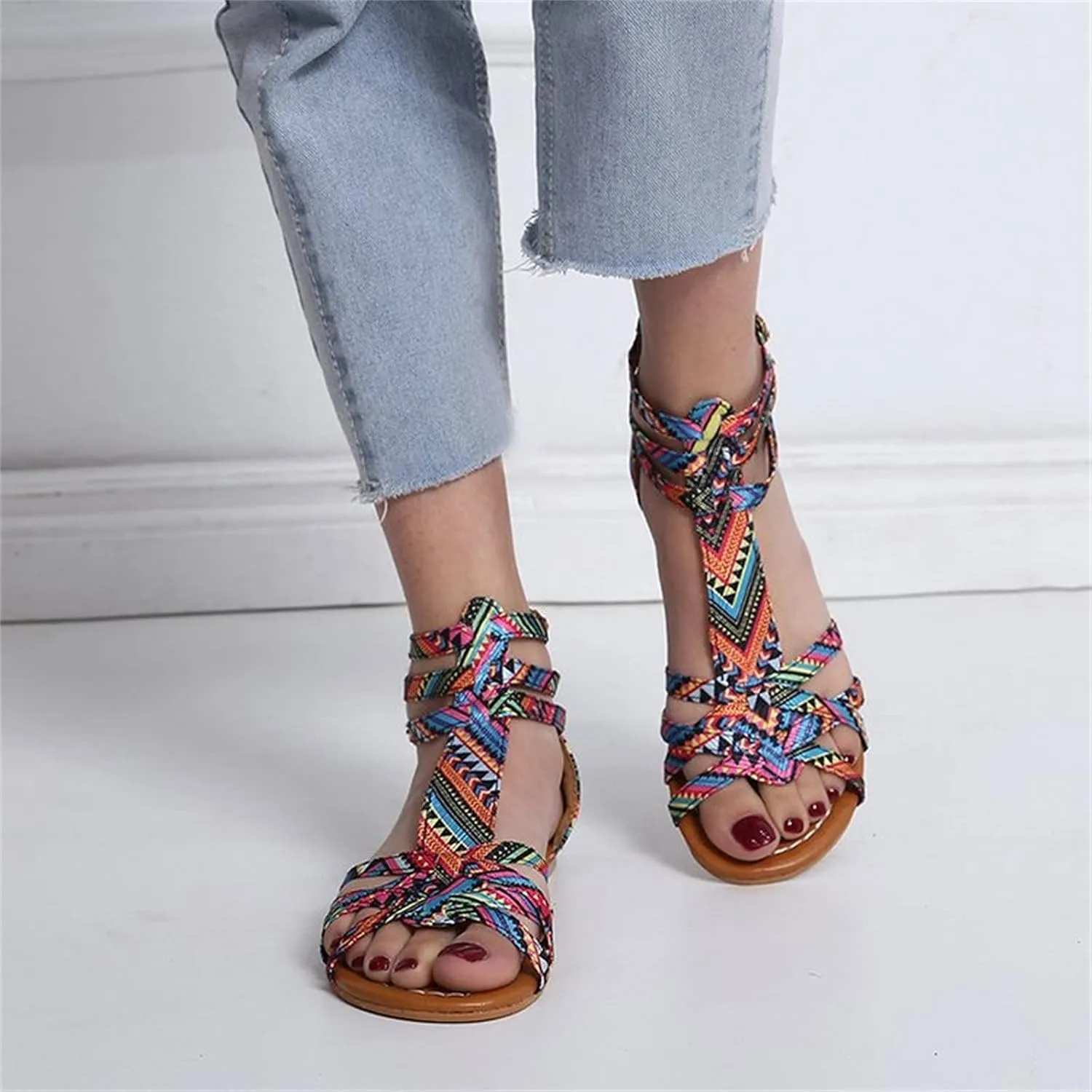 Womens Strap Shoes Sandals Ethnic Women's Casual Sandal Bottoms to Shoes