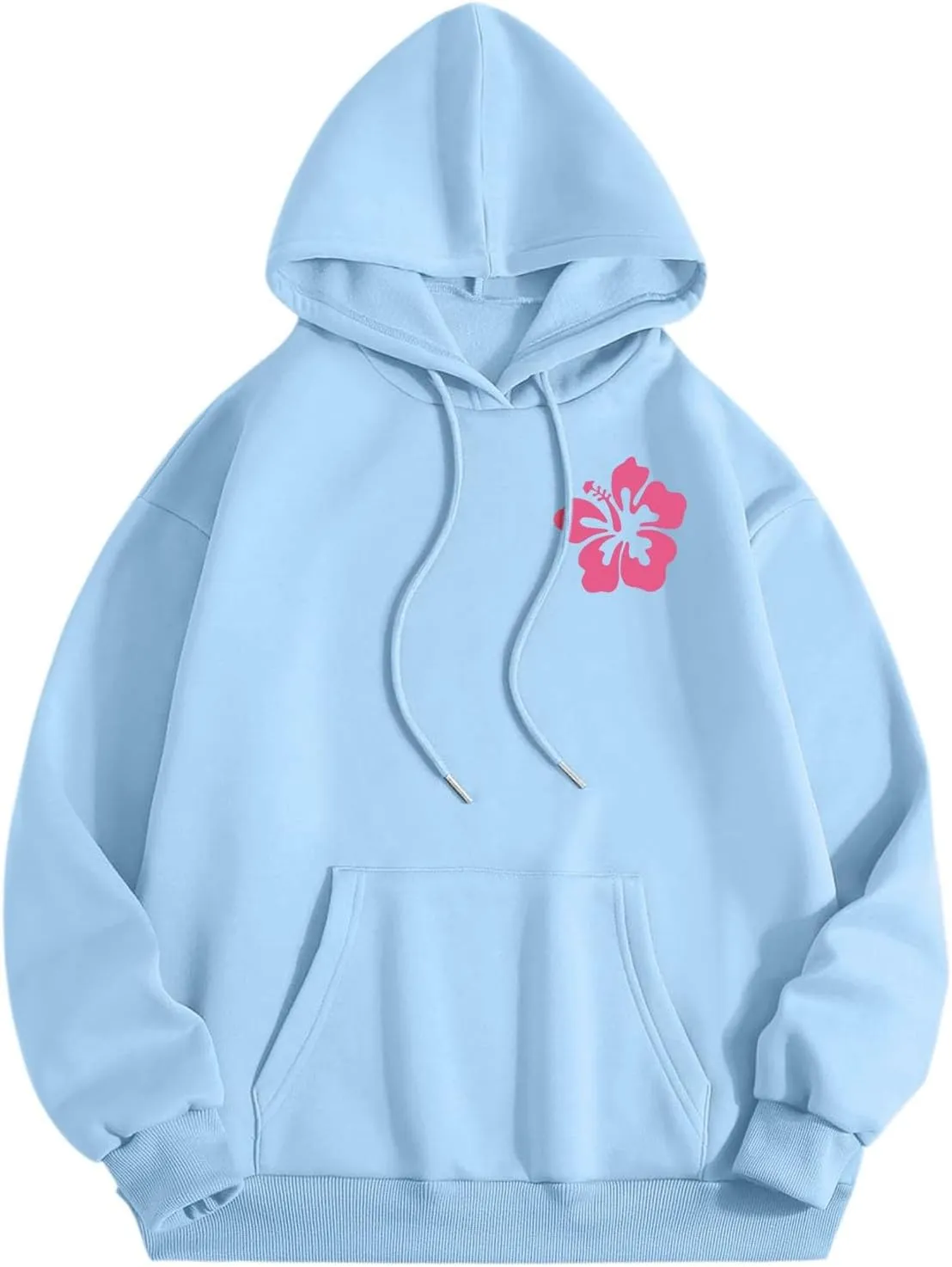 Womens Sweatshirt Graphic Hoodies Letter Print Casual Long Sleeve Drawstring Pullover Tops with Pocket, Medium