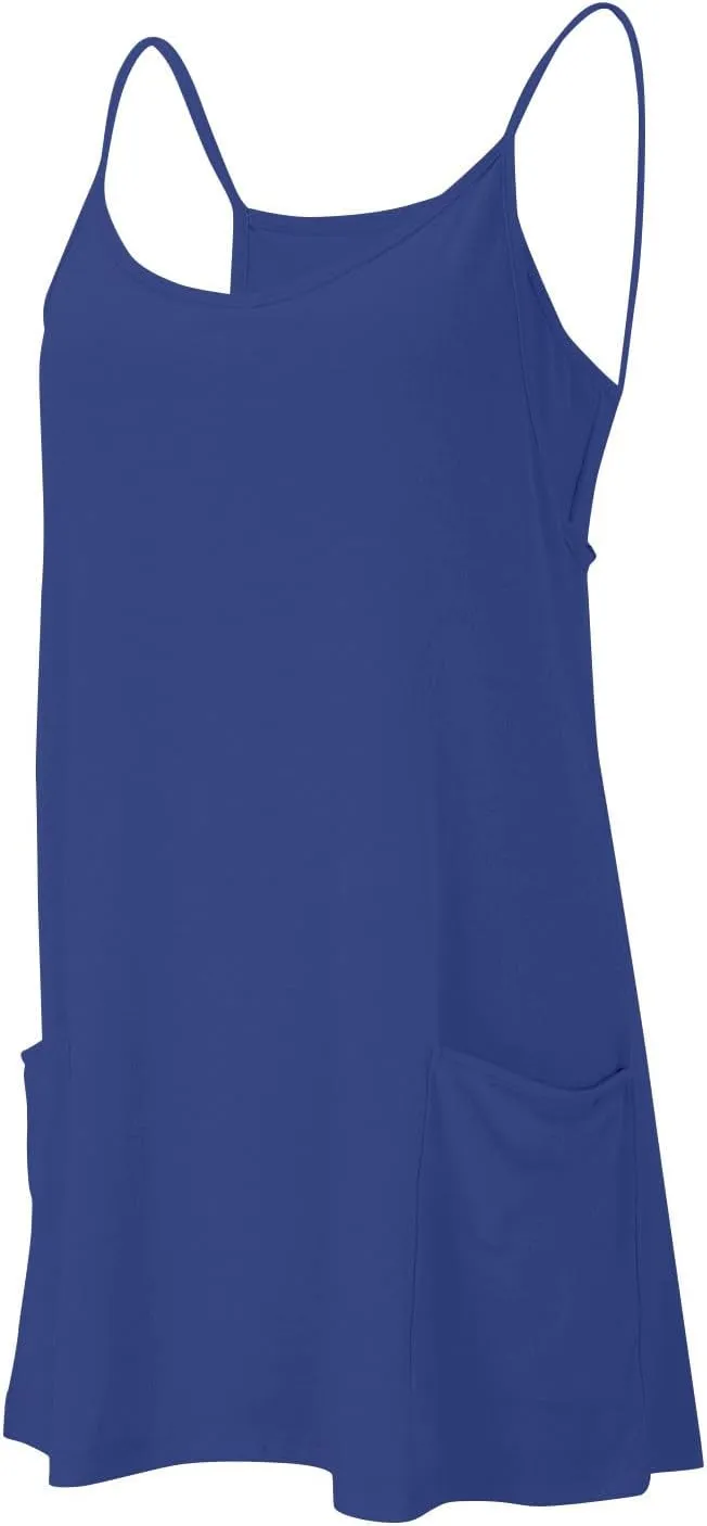 Womens Tennis Dress Workout Mini Dress with Shorts Romper Sleeveless Spaghetti Straps Golf Athletic Dresses