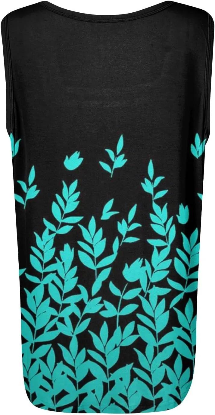 Womens Tops 2025 Ruffled Square Collar Tank Plus Size Floral Print Tank Tee Summer Casual Loose Sleeveless Shirt
