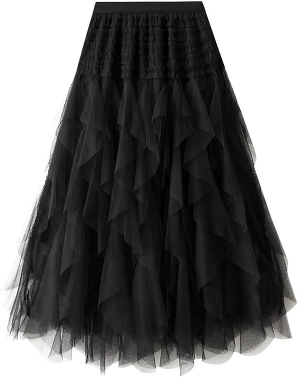 Women'S Tulle Skirt Elastic Waist Tutu Skirt Layered Puffy Fairy Skirts Mesh Layered Skirts Party Skirts