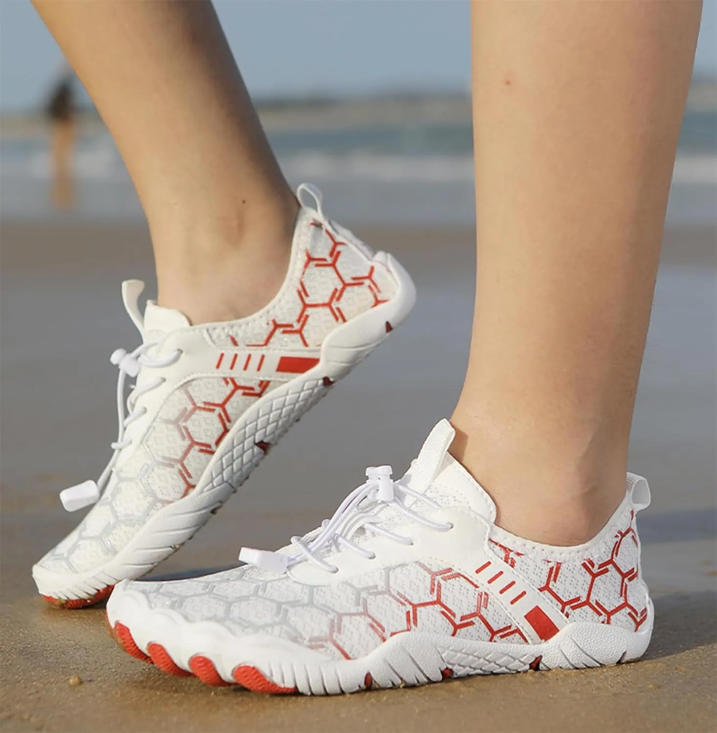 Women's Walking Tennis Shoes Breathable Slip On Mesh Knitted Flats Casual Comfortable Athletic Gym Walking Shoes Fashion Sneakers On Feet All Day
