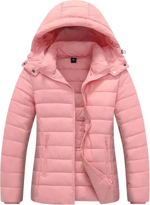 Women's Waterproof Puffer Jacket Quilted Warm Winter Coat Ultra Light Weight Short Down Jacket