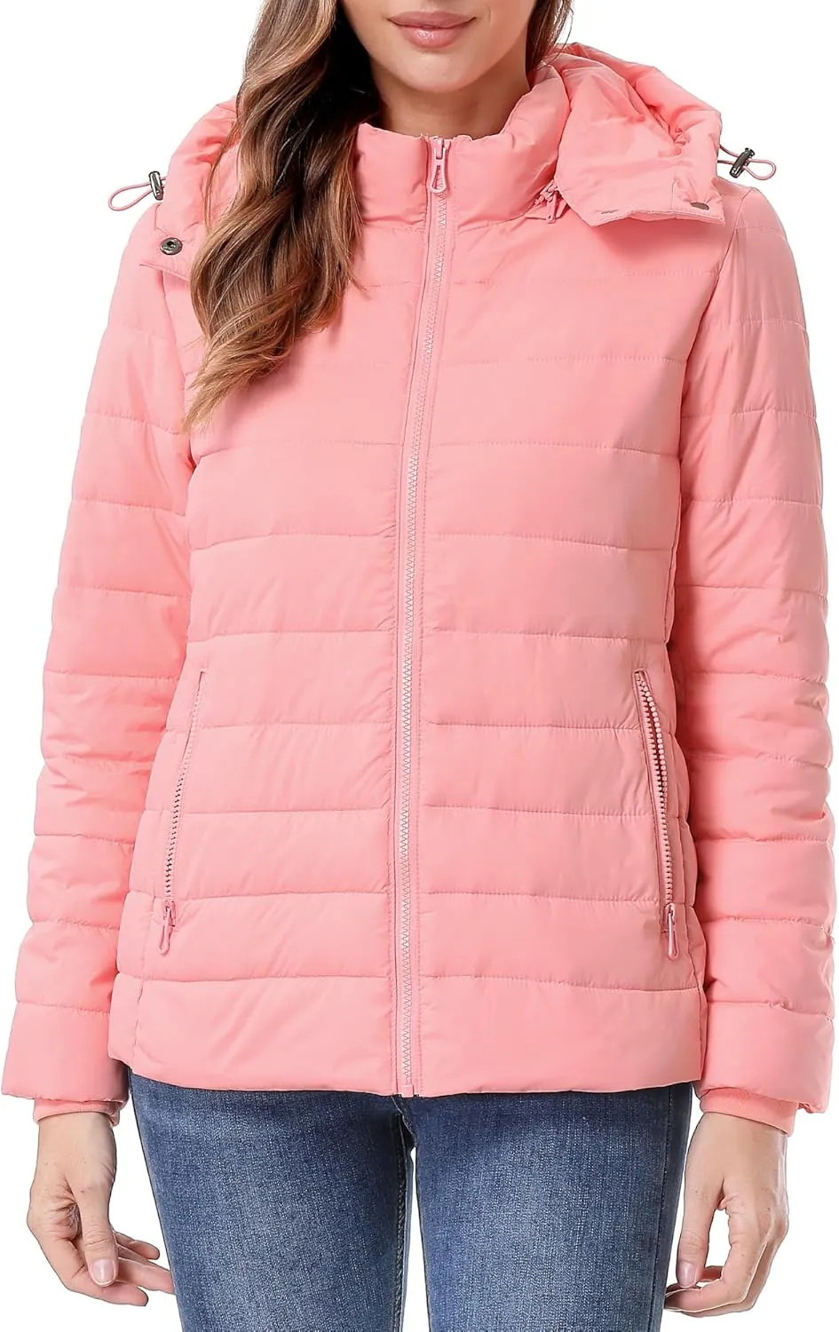 Women's Waterproof Puffer Jacket Quilted Warm Winter Coat Ultra Light Weight Short Down Jacket