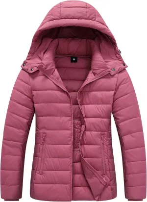 Women's Waterproof Puffer Jacket Quilted Warm Winter Coat Ultra Light Weight Short Down Jacket