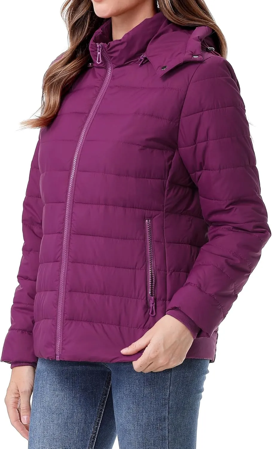 Women's Waterproof Puffer Jacket Quilted Warm Winter Coat Ultra Light Weight Short Down Jacket