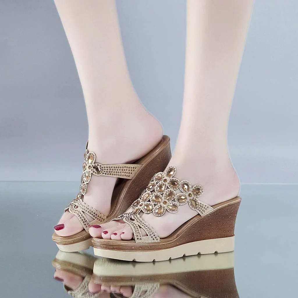 Womens Wedge Sandals Leather Sandals Open Toe Flatform Wedge Casual Sandal Womens Orthopedic with Arch Support Summer Open Toe Wedges Summer Hiking