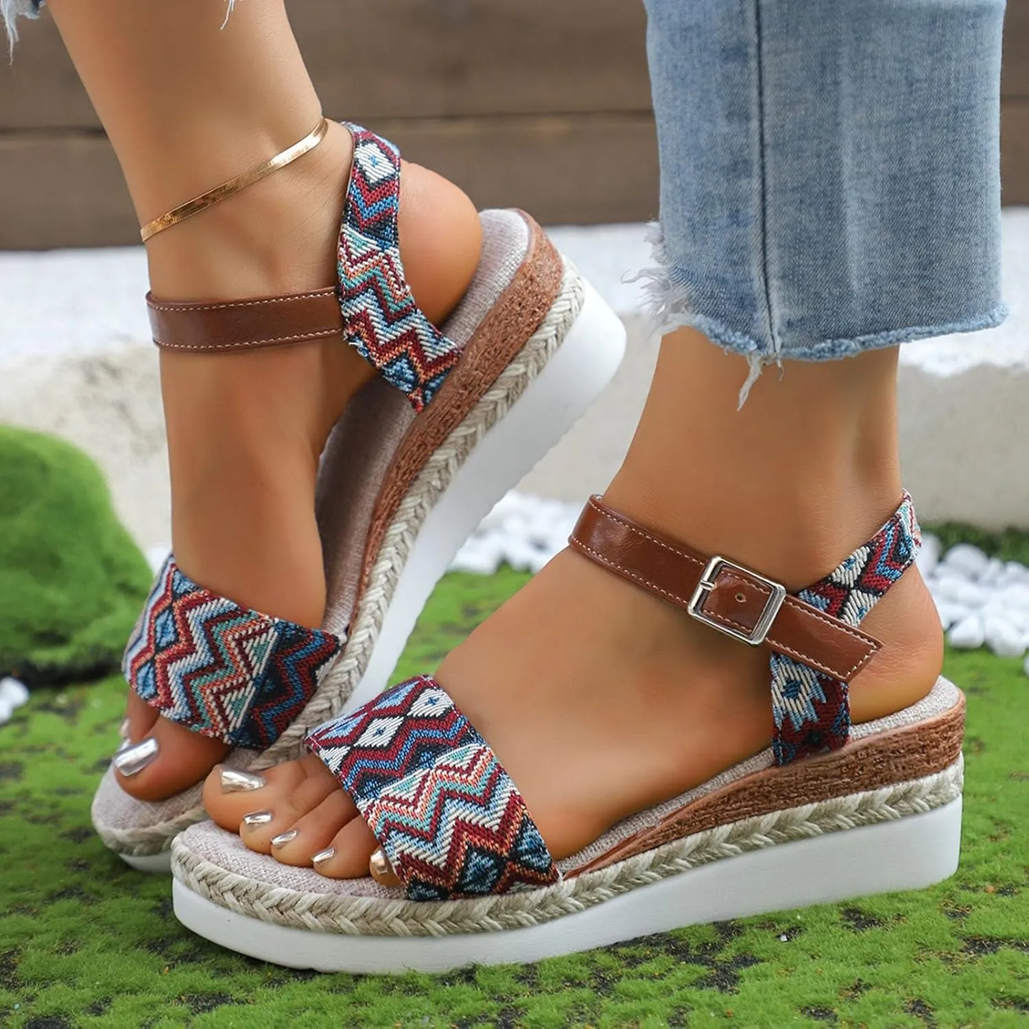 Womens Wedge Sandals Wedge Sandals for Women Casual Arch Support Summer Sandal Comfortable Beach Soft