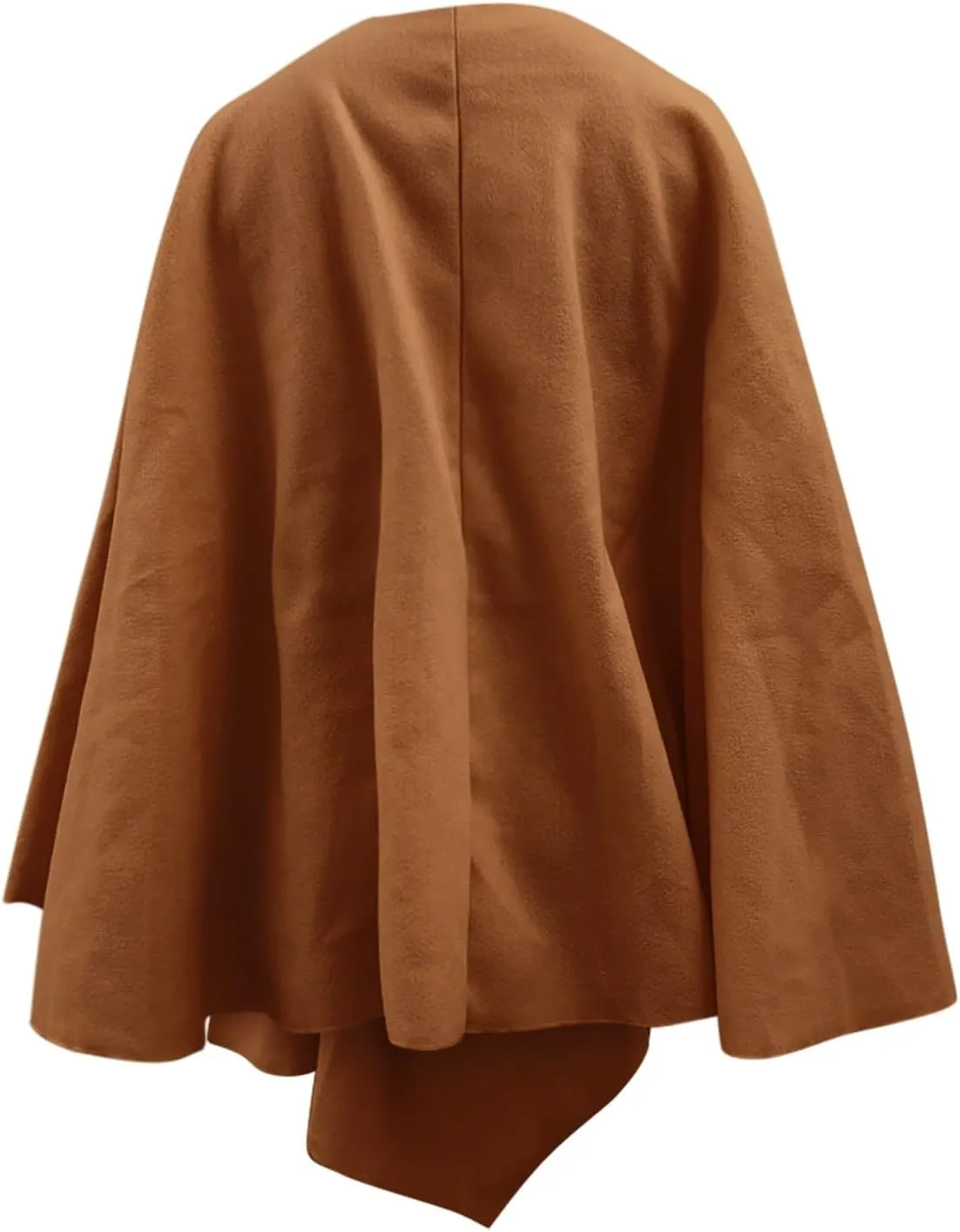 Womens Winter Loose Cape Jackets Solid Open Front Bow Knot Blanket Cloak Coat Fashion Casual Wool Poncho Copes