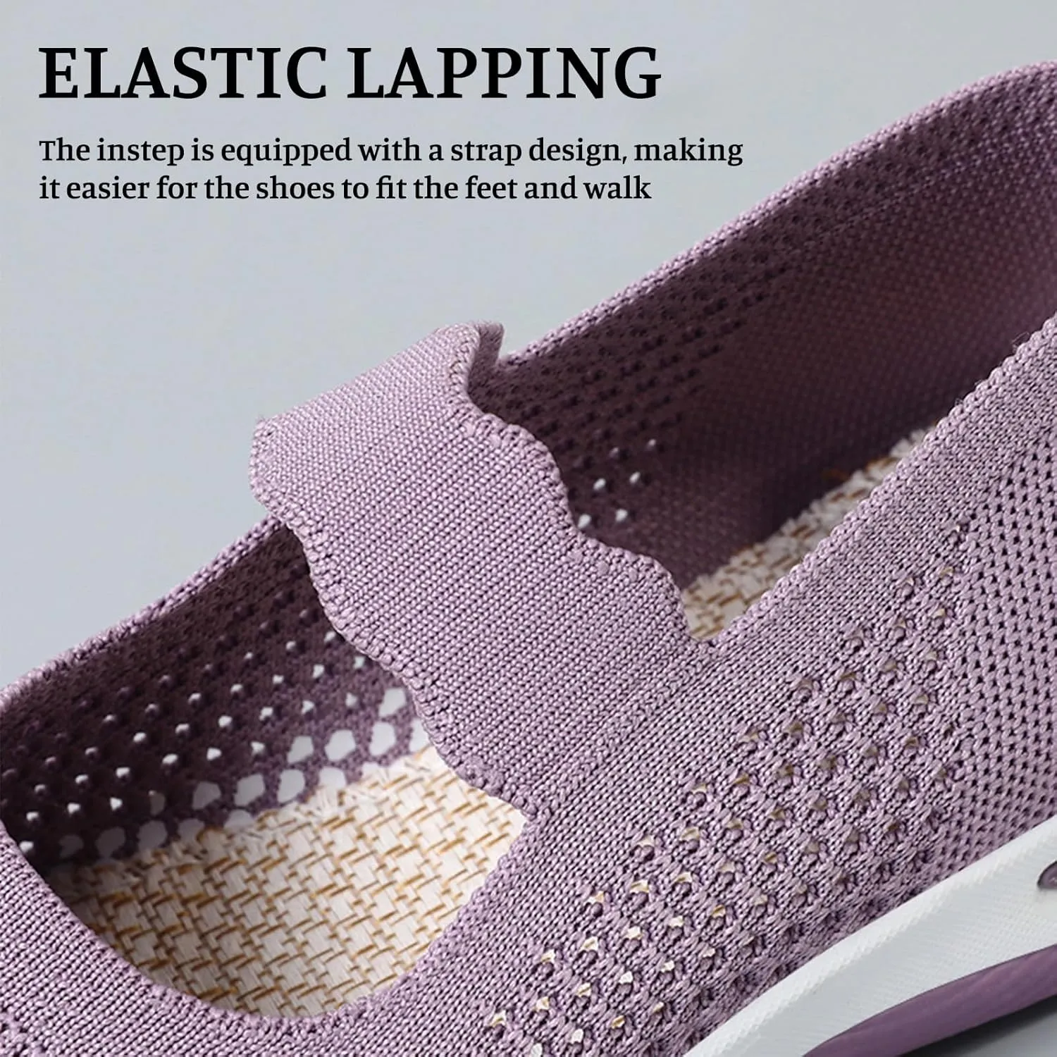 Women's Woven Orthopedic Breathable Soft Shoes Comfortable Breathable Knitted Diabetic Soft Sole Walking Sneakers Slip On Gym Shoes for Women Indoor Outdoor