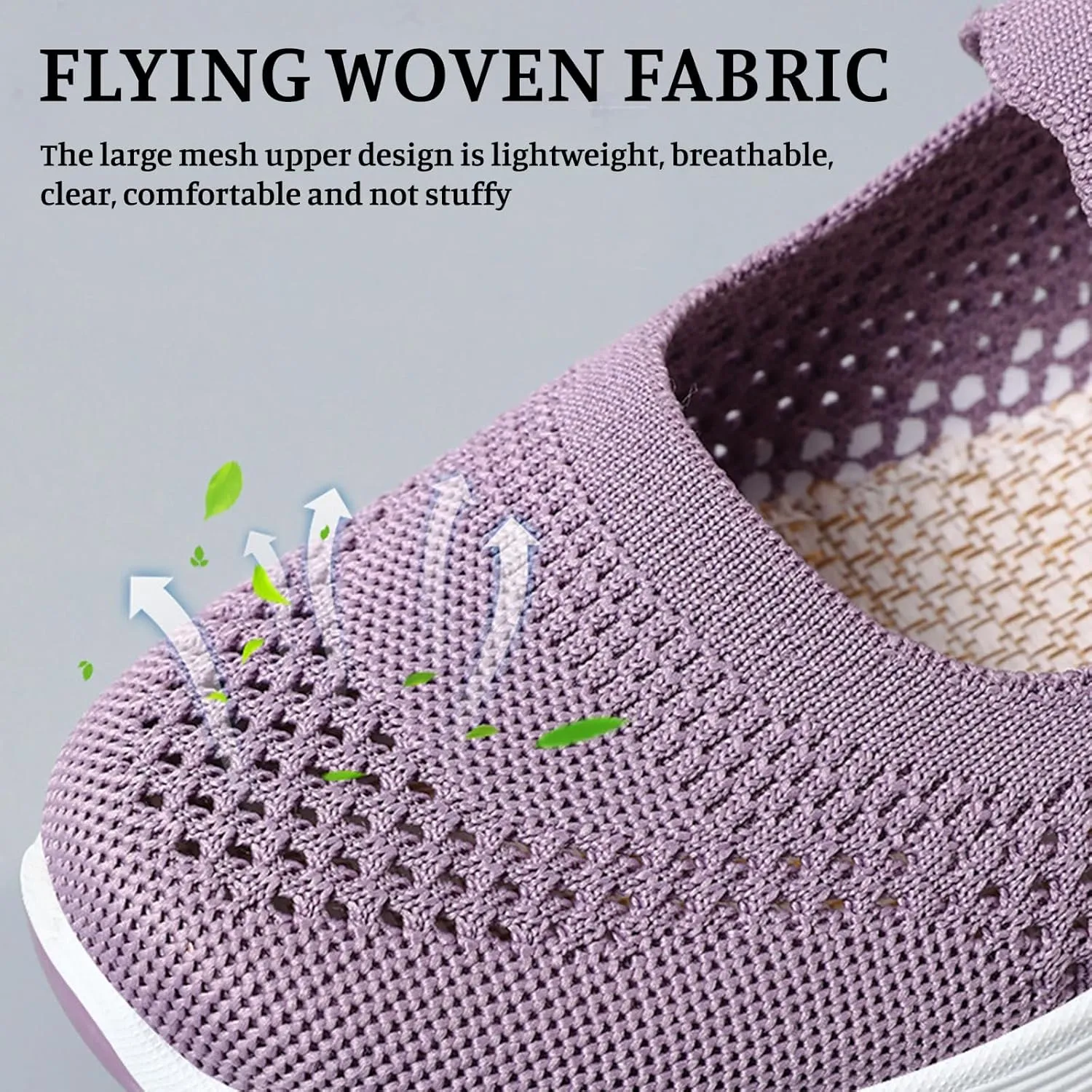 Women's Woven Orthopedic Breathable Soft Shoes Comfortable Breathable Knitted Diabetic Soft Sole Walking Sneakers Slip On Gym Shoes for Women Indoor Outdoor