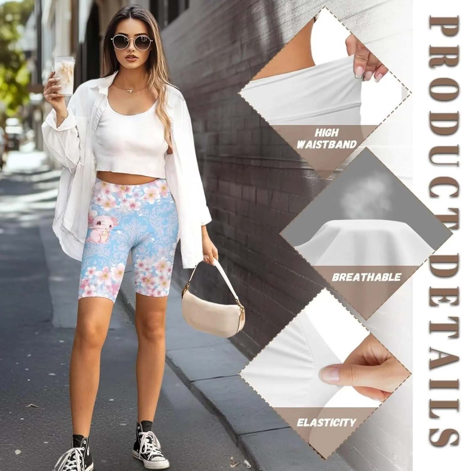 Xhuibop Biker Shorts Women High Waist Yoga Shorts Seamless Workout Shorts Tummy Control Running Shorts Spandex Shorts Womens