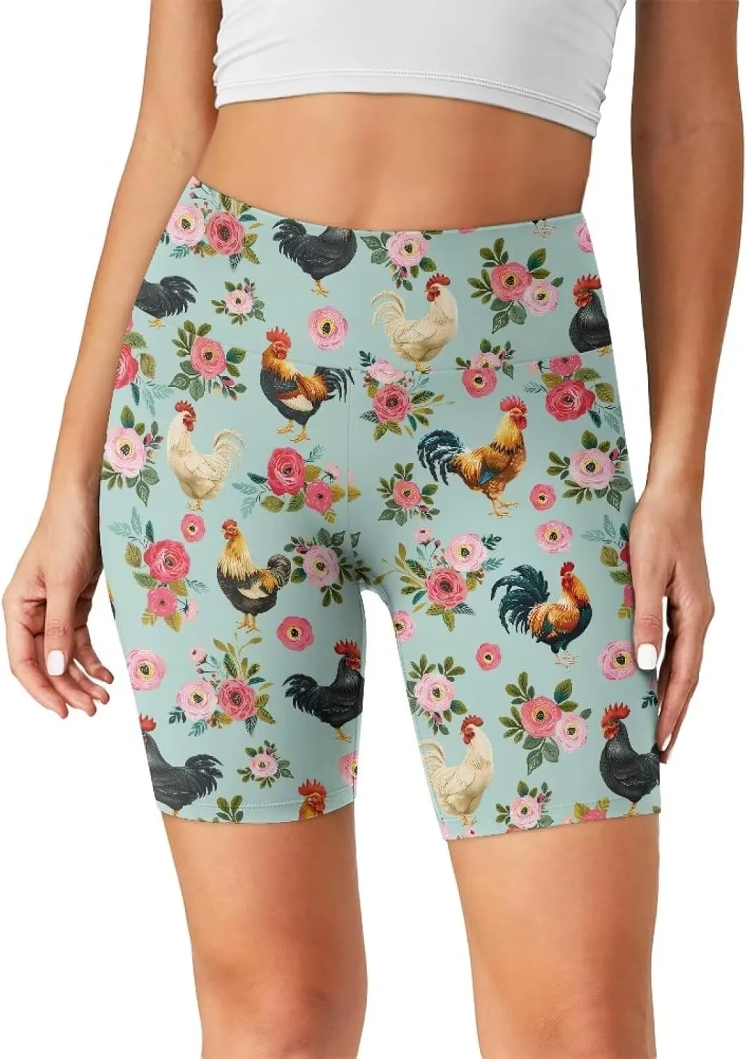 Xhuibop Biker Shorts Women High Waist Yoga Shorts Seamless Workout Shorts Tummy Control Running Shorts Spandex Shorts Womens