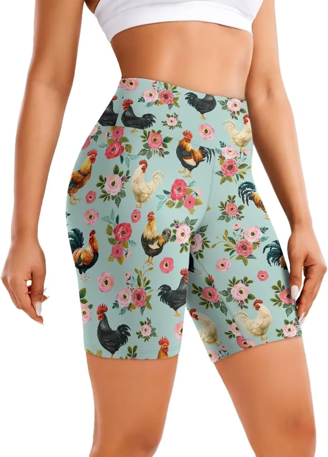 Xhuibop Biker Shorts Women High Waist Yoga Shorts Seamless Workout Shorts Tummy Control Running Shorts Spandex Shorts Womens